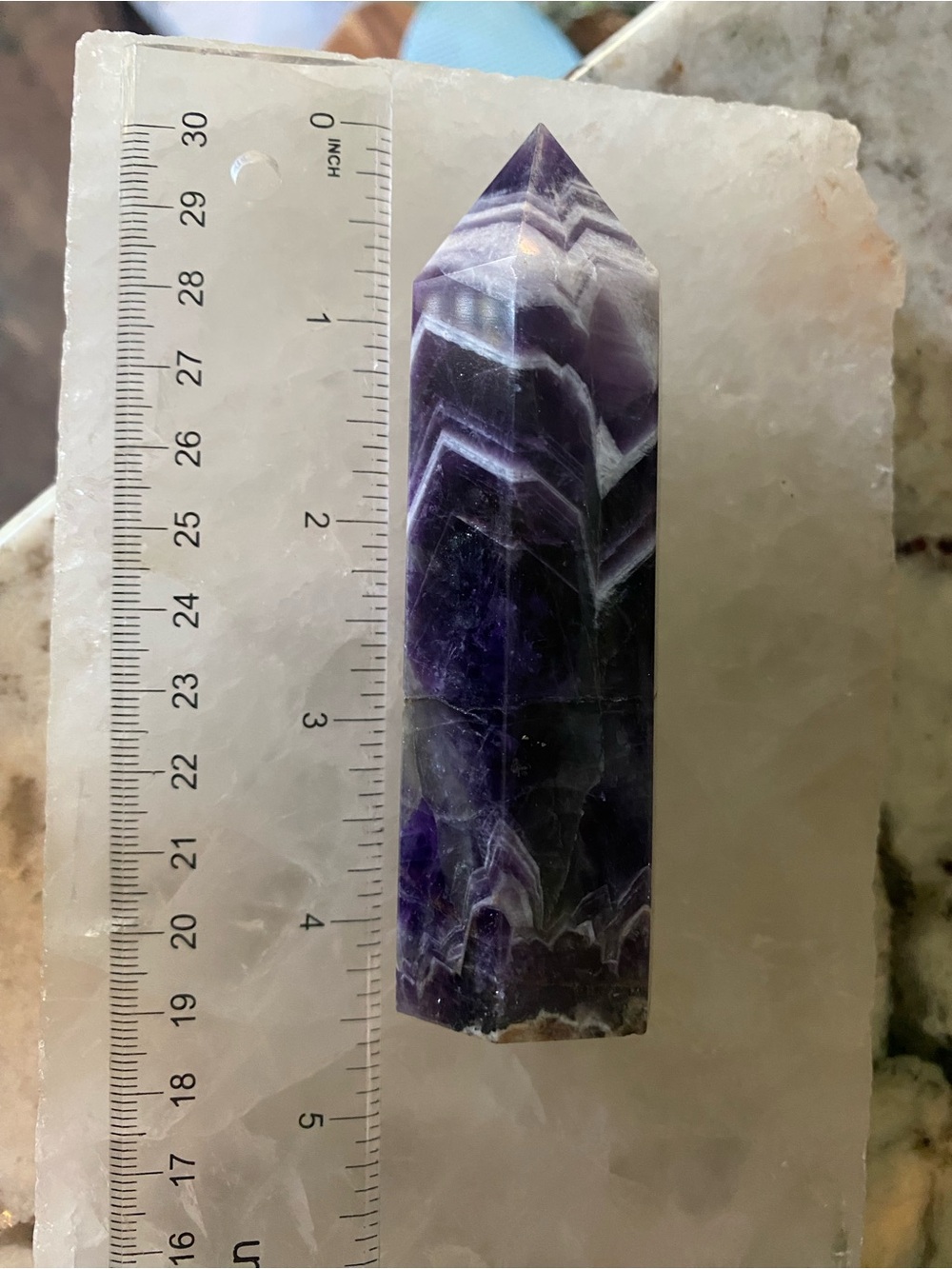 Dream Amethyst Crystal Towers – Beautiful White Banding and Soothing Energy - Picture 5 of 7